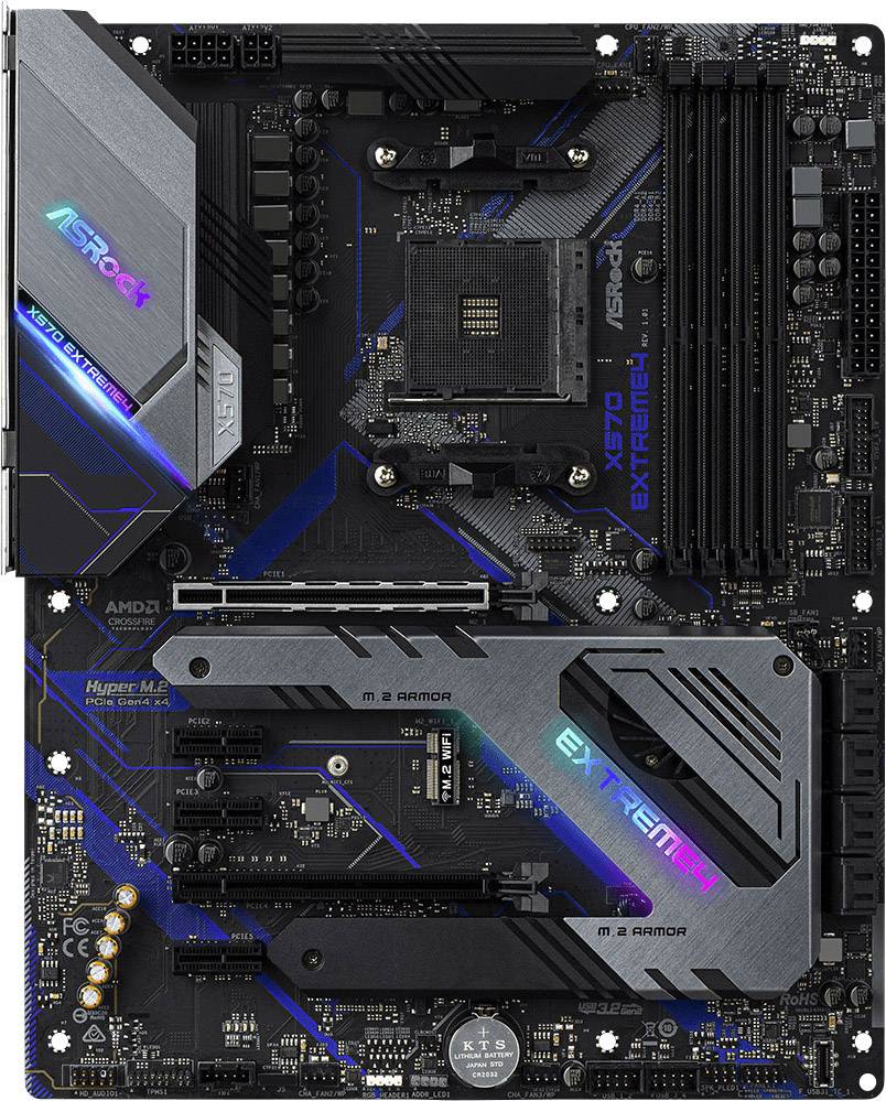 ASRock X570 Extreme 4 Mainboard Sockel AMD AM4 Formfaktor ATX Mainboard-Chipsatz AMD® X570