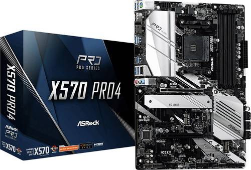 ASRock X570 Pro 4 Mainboard Sockel (PC) AMD AM4 Formfaktor (Details) ATX Mainboard Chipsatz AMD® X5  - Onlineshop Voelkner