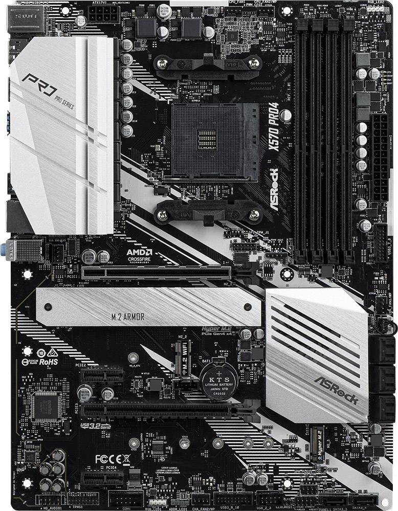 ASRock X570 Pro 4 Mainboard Sockel (PC) AMD AM4 Formfaktor (Details) ATX Mainboard-Chipsatz AMD® X5