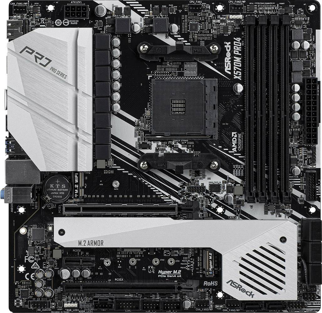 ASRock X570M Pro4 Mainboard Sockel (PC) AMD® AM4 Formfaktor (Details) Micro-ATX Mainboard-Chipsatz AMD® X570