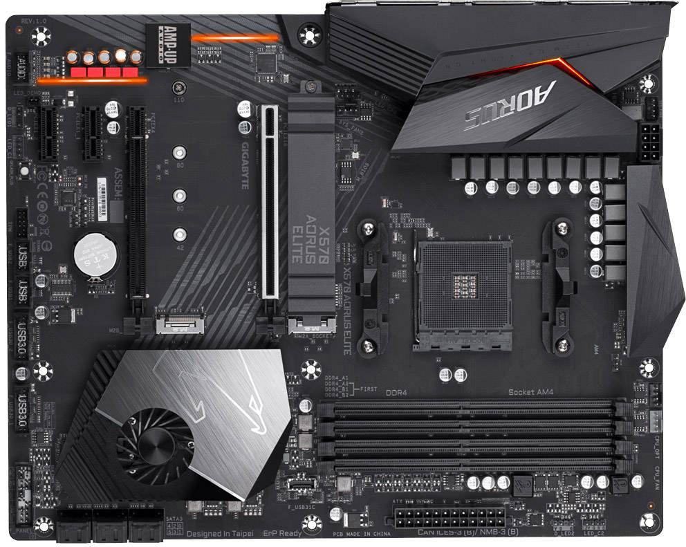 Gigabyte X570 AORUS ELITE Mainboard Sockel (PC) AMD AM4 Formfaktor (Details) ATX Mainboard-Chipsatz AMD® X570