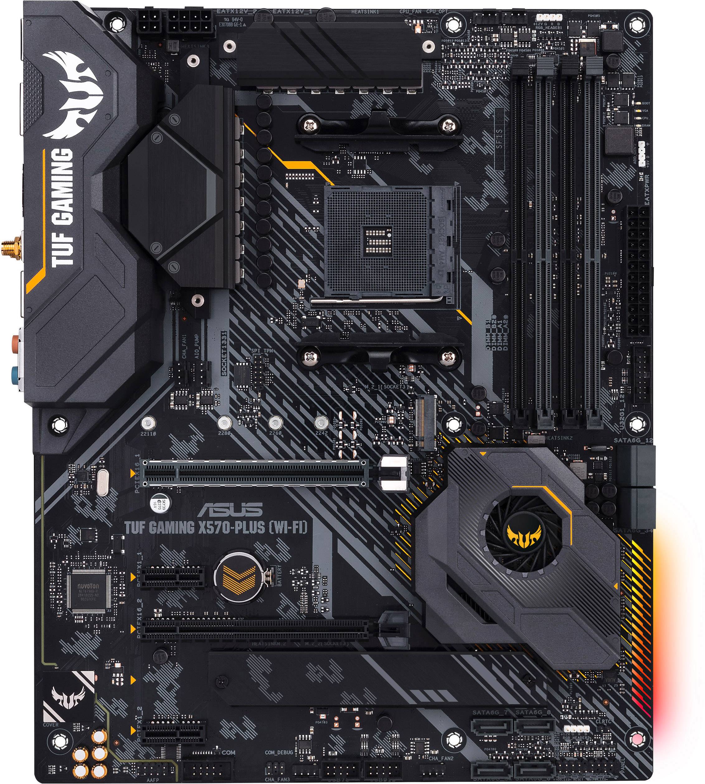 Asus TUF Gaming X570-Plus (WI-FI) Mainboard Sockel (PC) AMD AM4 Formfaktor (Details) ATX Mainboard-