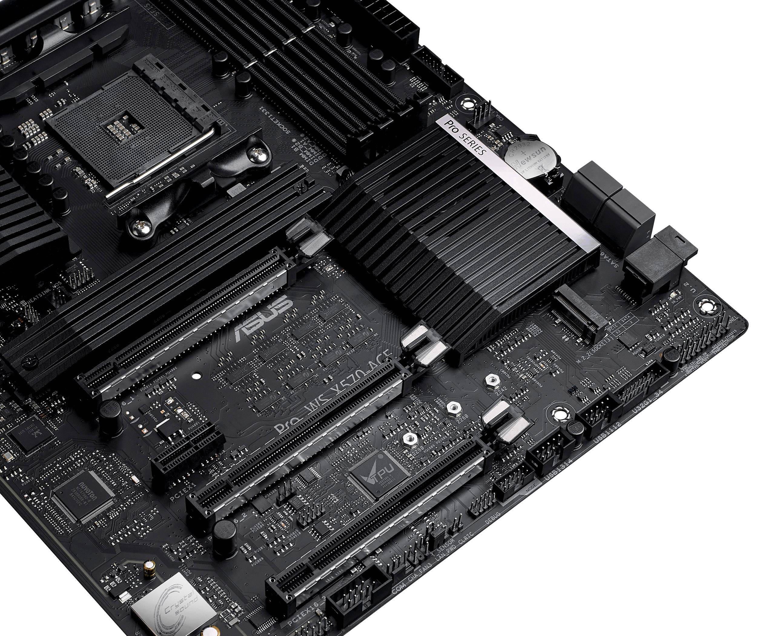 ASUS Pro WS X570-ACE - Motherboard - ATX - Socket AM4 - AMD X570 Chipsatz - USB-C Gen2, USB 3.2 Gen 1, USB 3.2 Gen 2 - 2 x Gigabit LAN