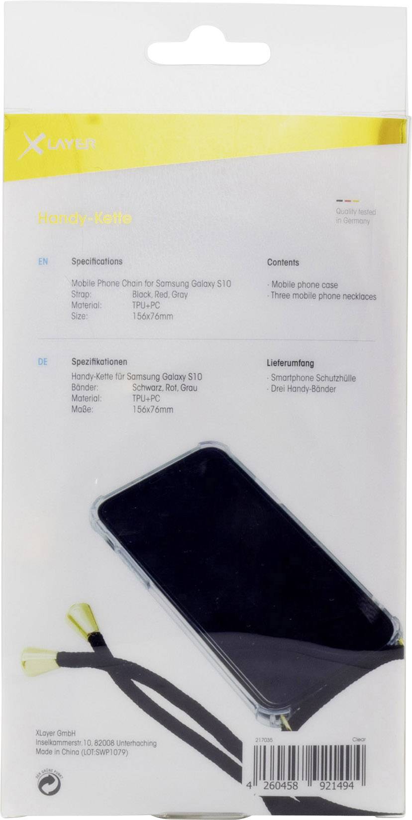 Xlayer Softcase Smartphone-Kette Samsung Galaxy S10 Transparent