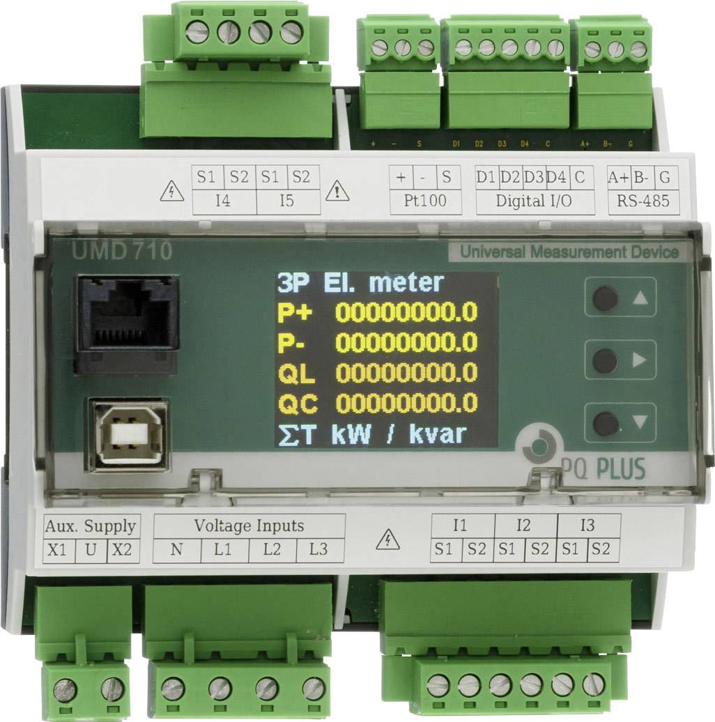 PQ Plus UMD 709 Digitales Hutschienenmessgerät UMD 709 (UH: 230V / UM:1000V/ 5A)