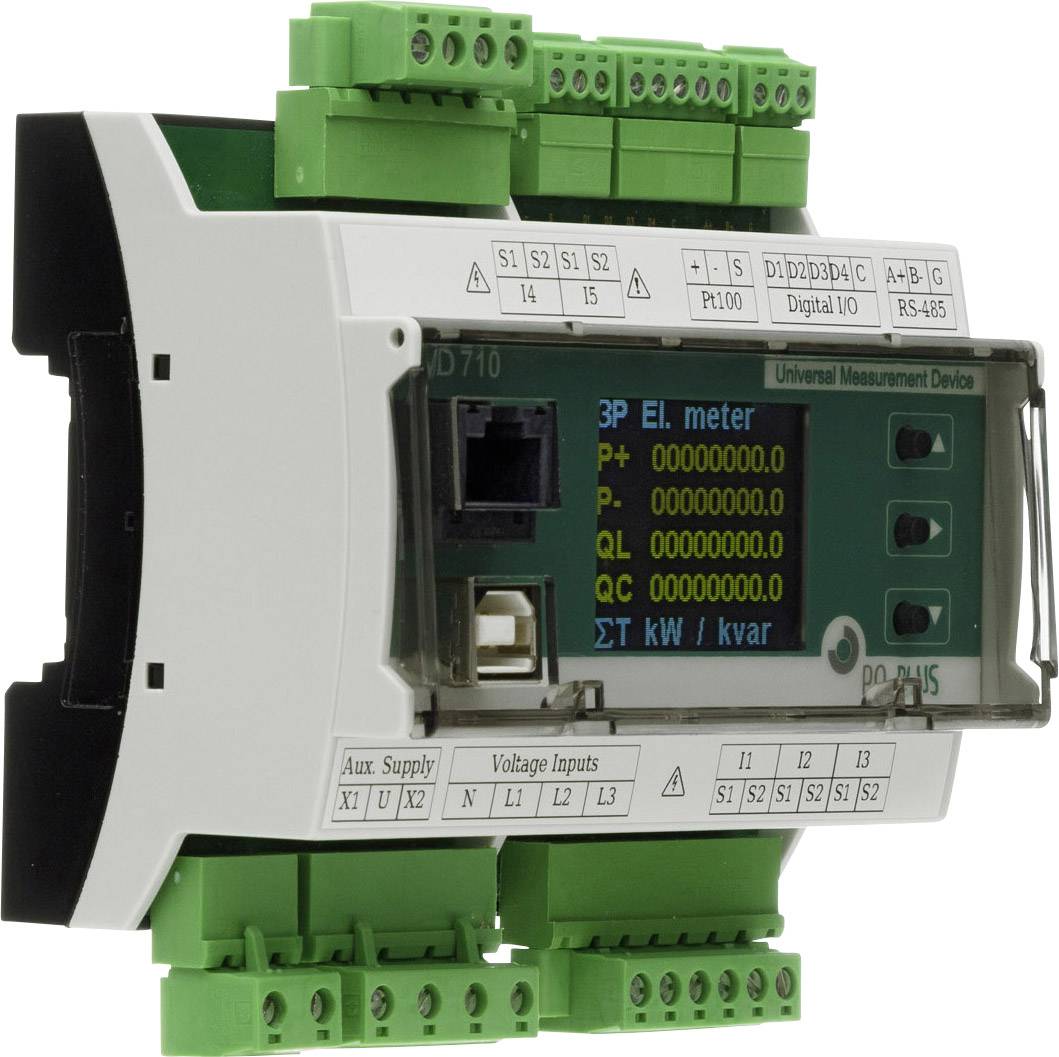 PQ Plus UMD 709 Digitales Hutschienenmessgerät UMD 709 (UH: 230V / UM:1000V/ 5A)