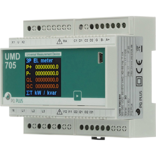 PQ Plus UMD 705CBM (24V) Digitales Hutschienenmessgerät UMD 705CBM (24V) Universalmessgerät-Hutschi