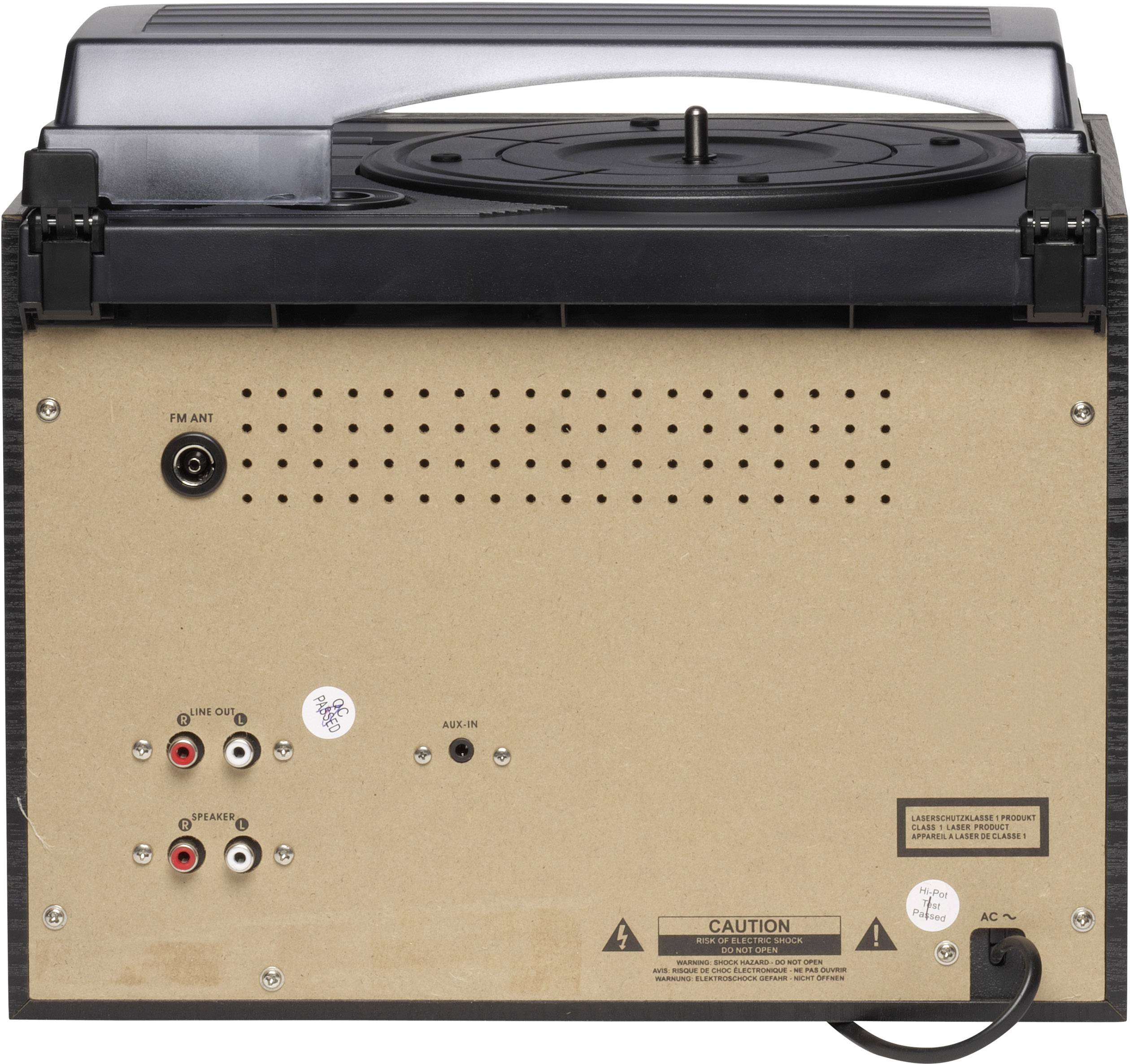 Denver MRD-165 Stereoanlage AUX, CD, DAB+, Kassette, Plattenspieler, UKW, SD, USB, Aufnahmefunktion 2 x 2 W Silber