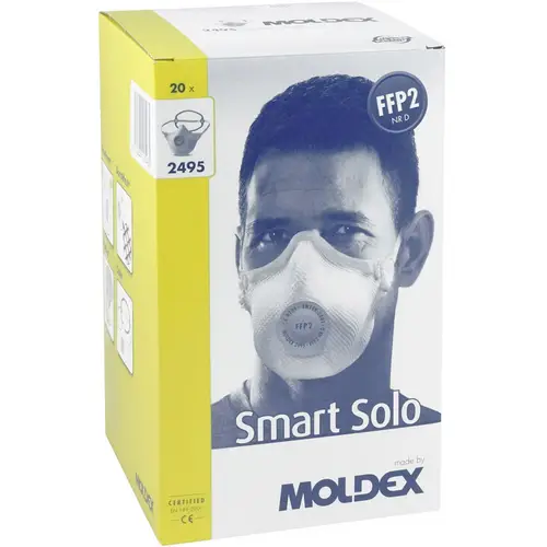 Moldex Smart Solo 249501 Feinstaubmaske mit Ventil FFP2 D 20 St. EN 149:2001, EN 149:2009 DIN 149:2001, DIN 149:2009 Moldex Smart Solo 249501 Feinstaubmaske mit Ventil FFP2 D 20 St. EN 149:2001, EN 149:2009 DIN 149:2001, DIN 149:2009
