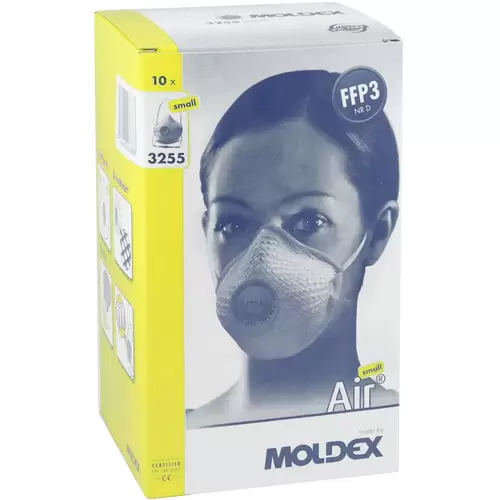 Moldex Air 325501 Feinstaubmaske mit Ventil FFP3 D 10 St. EN 149:2001, EN 149:2009 DIN 149:2001, DIN 149:2009 Moldex Air 325501 Feinstaubmaske mit Ventil FFP3 D 10 St. EN 149:2001, EN 149:2009 DIN 149:2001, DIN 149:2009