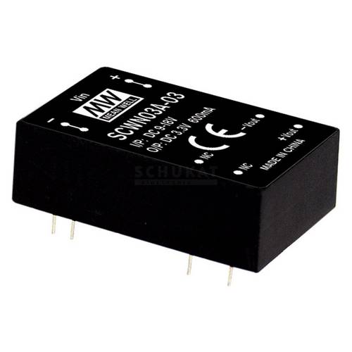 MEAN WELL SCWN03A-12 DC/DC-Wandlermodul 250 mA 3 W Anzahl Ausgänge: 1 x Inhalt 1 St.