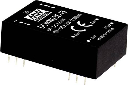 MEAN WELL DCWN03C-12 DC/DC-Wandlermodul 125 mA 3 W Anzahl Ausgänge: 2 x Inhalt 1 St.