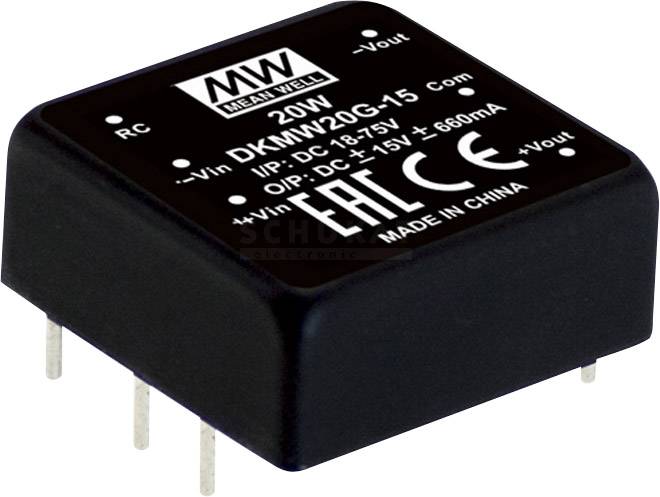 MEAN WELL DKMW20G-15 DC/DC-Wandlermodul 830 mA 20 W Anzahl Ausgänge: 2 x Inhalt 1 St.