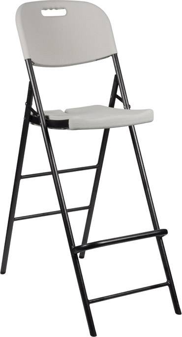Perel bar stool Polyethylen, Stahl Weiß