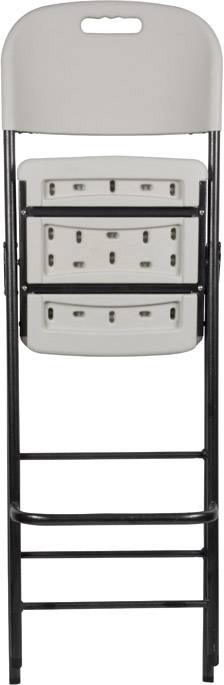 Perel bar stool Polyethylen, Stahl Weiß