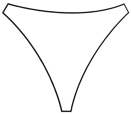 Schwarz-weiße Strichzeichnung eines Slips oder Tangas, einfach und ohne Details.