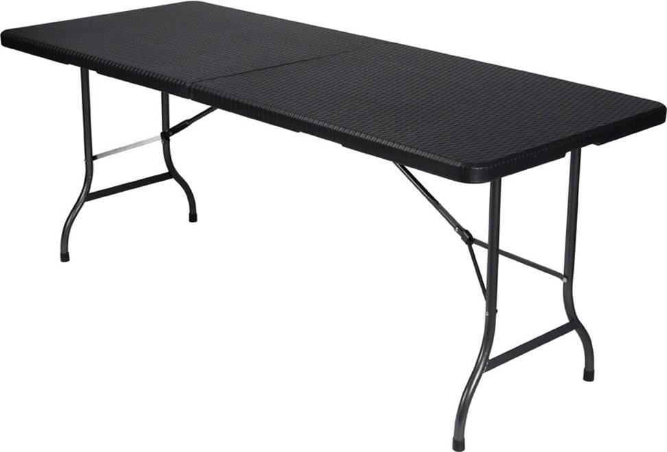 Perel folding table rattan Camping Tisch Schwarz FP180R Belastbarkeit (Gewicht) (max.) 100kg