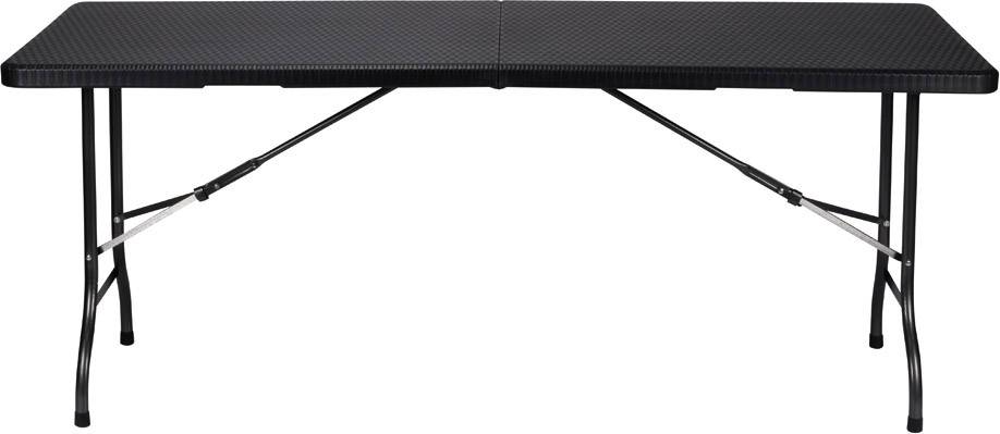 Perel folding table rattan Camping Tisch Schwarz FP180R Belastbarkeit (Gewicht) (max.) 100kg
