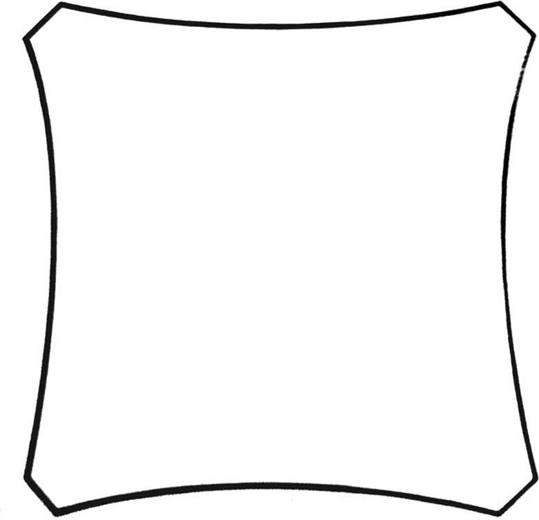 Fünfeckige, unregelmäßig geformte Linie, die einen leeren Raum umschließt.