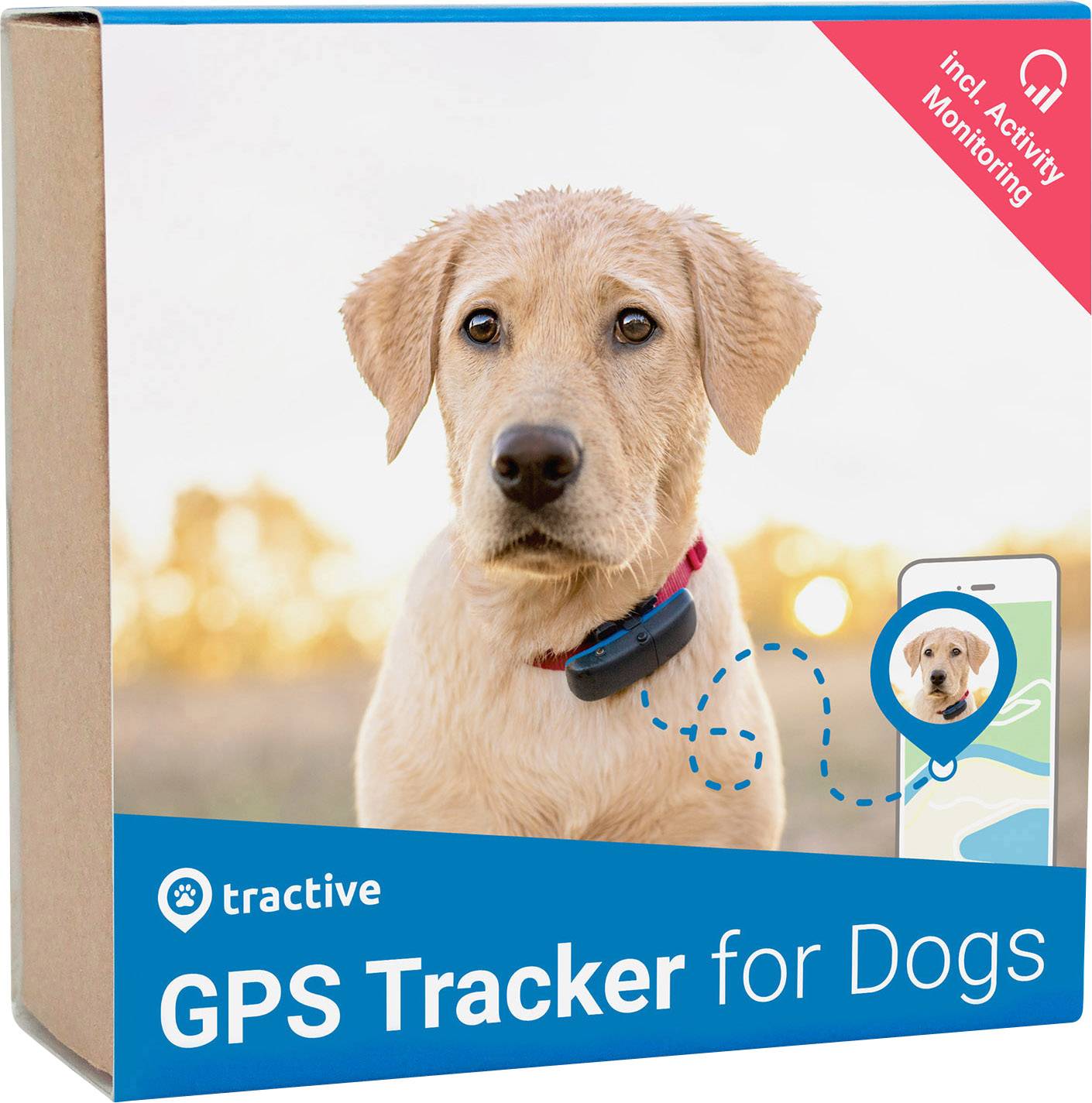 Tractive GPS DOG Hunde GPS Tracker Haustiertracker Schwarz, Blau