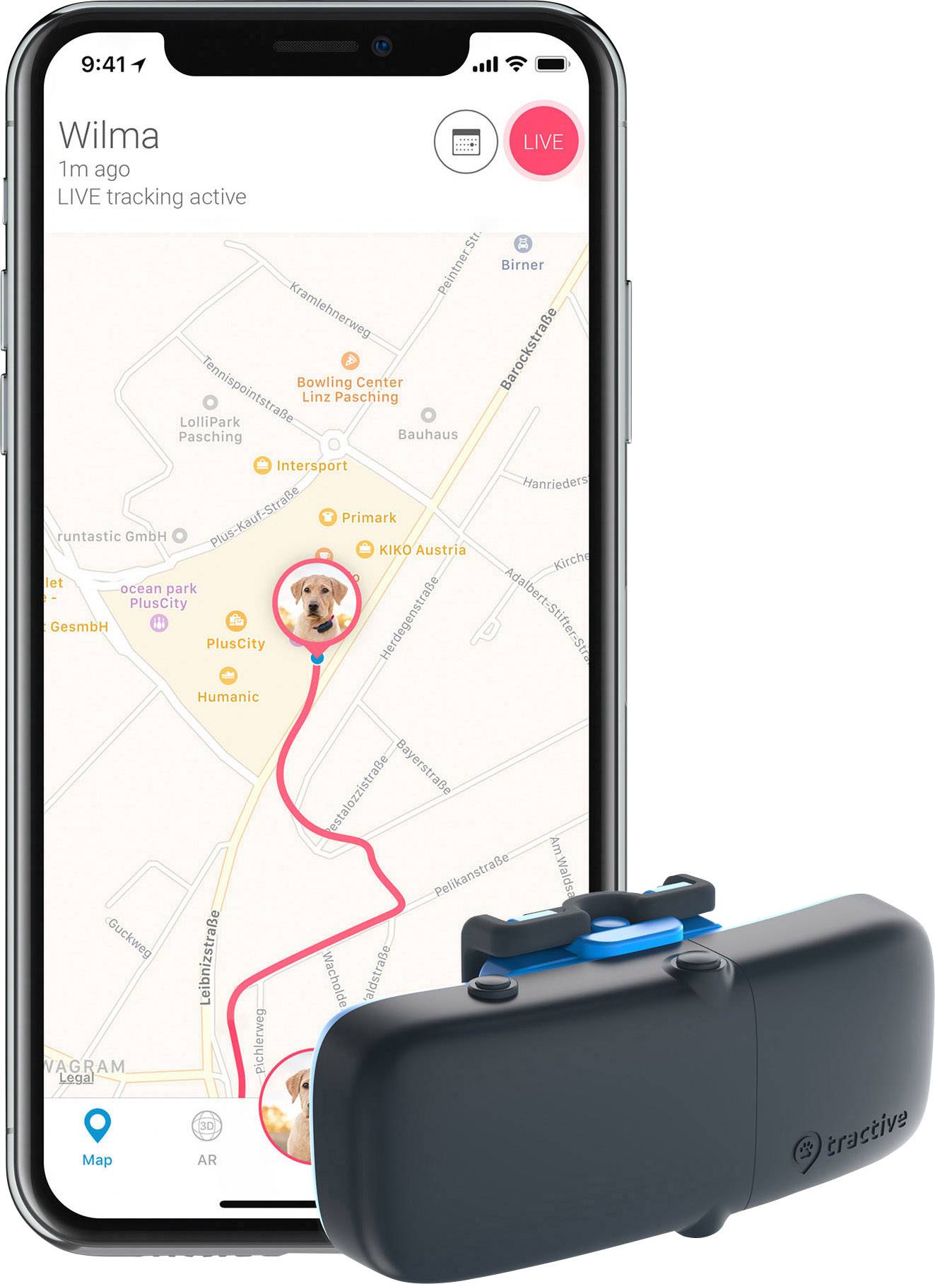 Tractive GPS DOG Hunde GPS Tracker Haustiertracker Schwarz, Blau