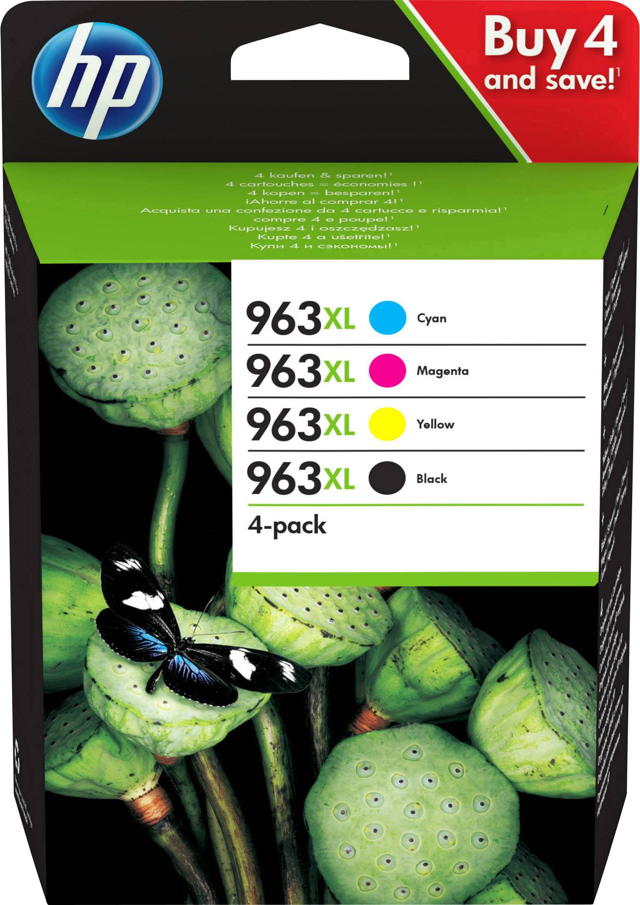 HP 963XL Druckerpatrone Kombi-Pack Original Schwarz, Cyan, Magenta, Gelb 3YP35AE Tinte