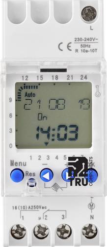 Betriebsspannung: 230 V/AC TRU-DTS-AHC810 1 Wechsler 16A 250 V/AC Wochenprogramm
