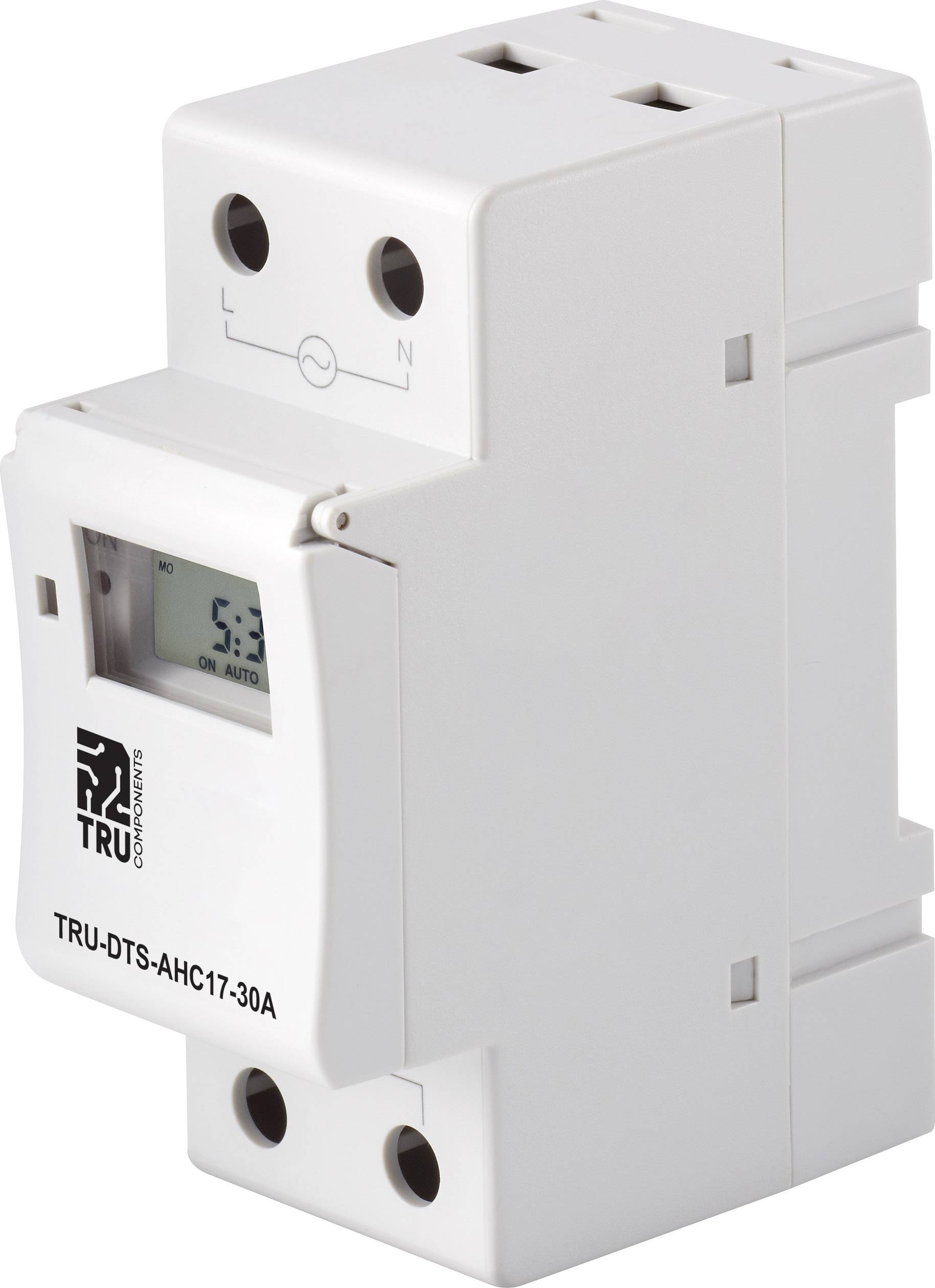 TRU COMPONENTS TRU-DTS-AHC17-30A Zeitschaltuhr für Hutschiene Betriebsspannung: 230 V/AC 1 Wechsler 30A 250 V/AC Wochenprogramm