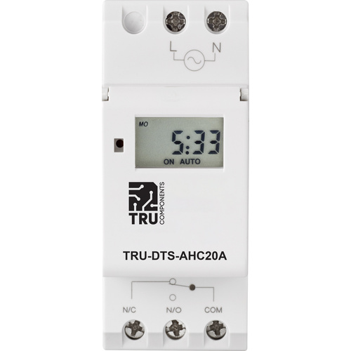 TRU COMPONENTS Betriebsspannung: 230 V/AC TRU-DTS-AHC20A 1 Wechsler 20A 250 V/AC Wochenprogramm