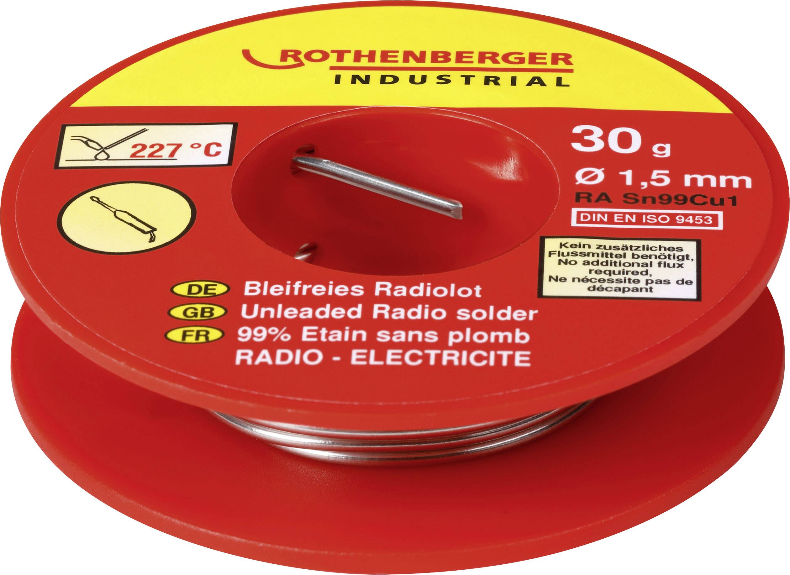 Rothenberger Industrial Bleifreies Radiolot 30g Lötzinn, bleifrei SN99Cu1