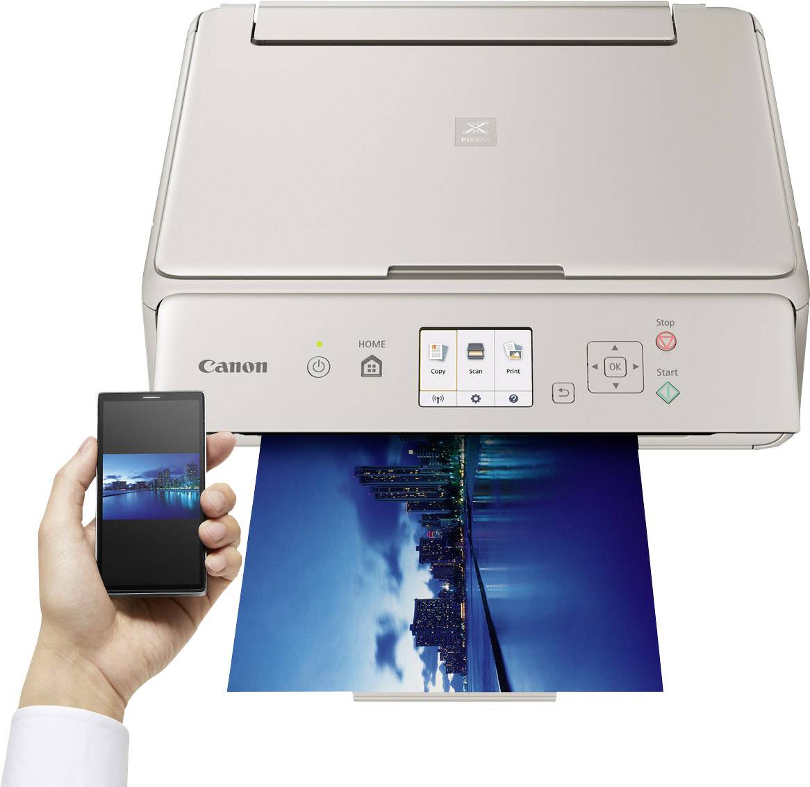 Canon PIXMA TS5053 Multifunktionsdrucker Tintenstrahl Farbe A4 Drucker, Scanner, Kopierer WLAN