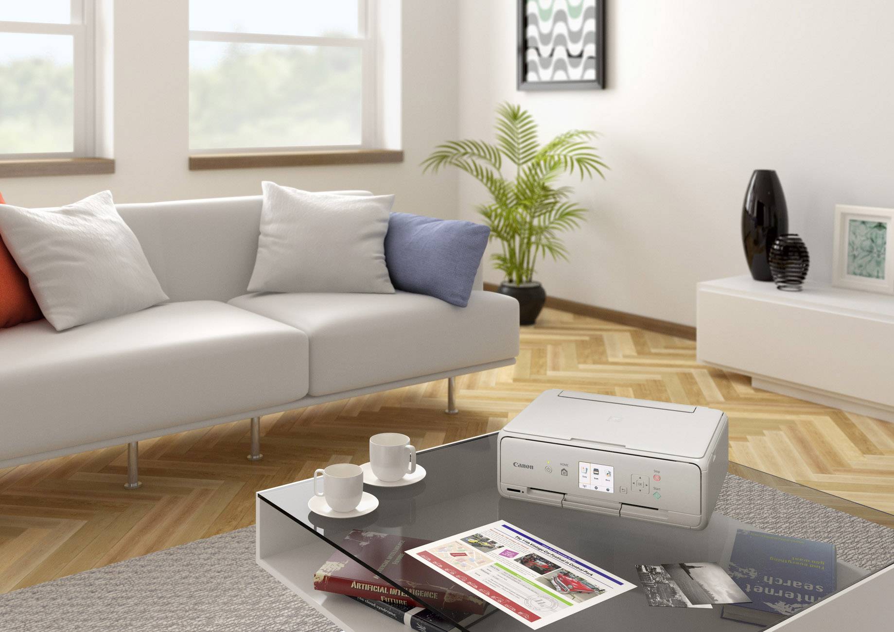 Canon PIXMA TS5053 Multifunktionsdrucker Tintenstrahl Farbe A4 Drucker, Scanner, Kopierer WLAN