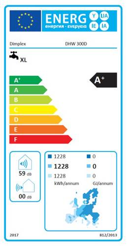 Dimplex DHW 300D 373020 Warmwasser-Wärmepumpe EEK: A+ (A+ - F) 20 bis 60°C