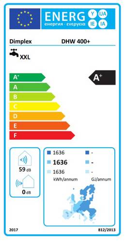 Dimplex DHW 400+ 375060 Warmwasser-Wärmepumpe EEK: A+ (A+ - F) 20 bis 60°C