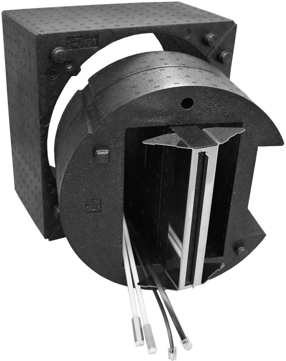 Rundes technisches Gerät mit offenem Bereich, durch den Kabel verlaufen. Geeignet zur Erkennung von Kabelbewegungen oder -zuständen.