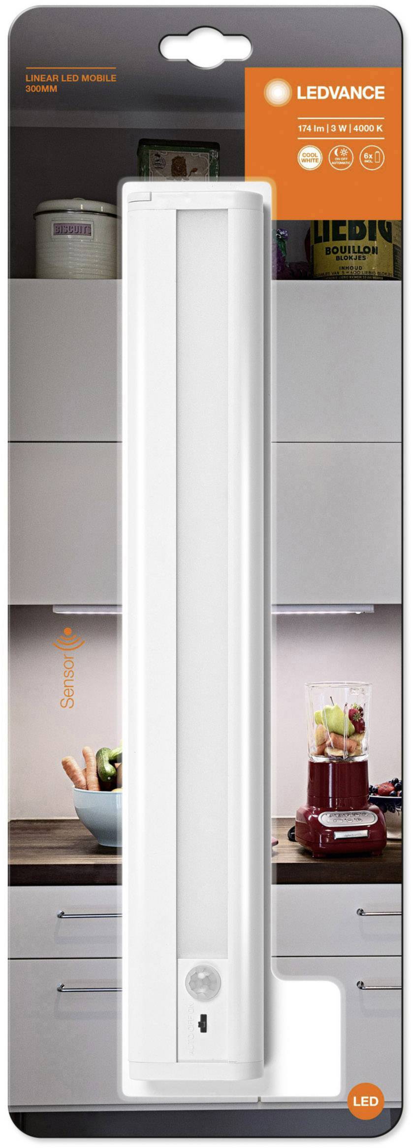 LEDVANCE Linear LED Mobile L LED-Unterbauleuchte mit Bewegungsmelder LED LED fest eingebaut Neutralweiß Weiß