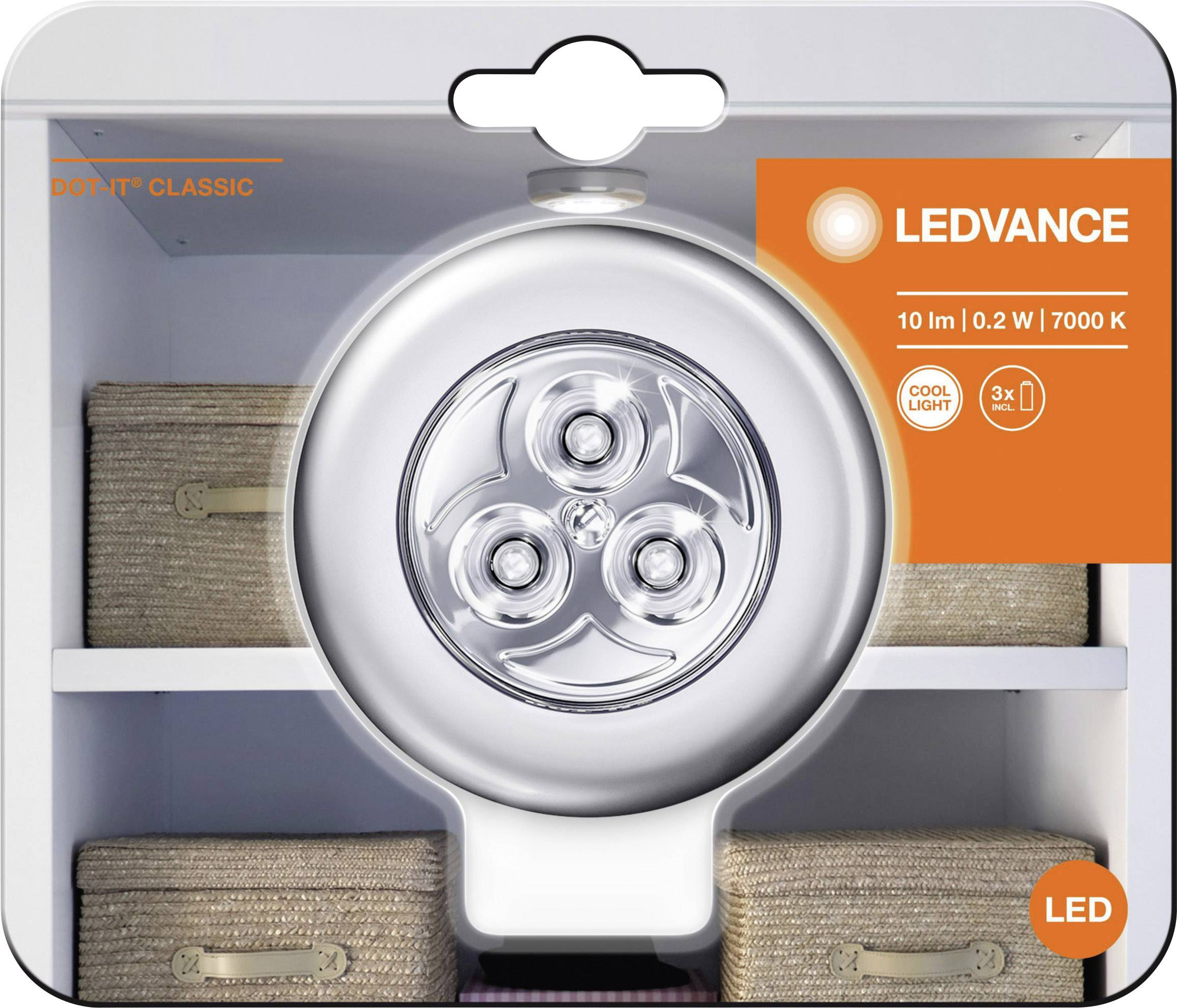 LEDVANCE 4058075227804 DOT-it® L Mobile Kleinleuchte LED Silber