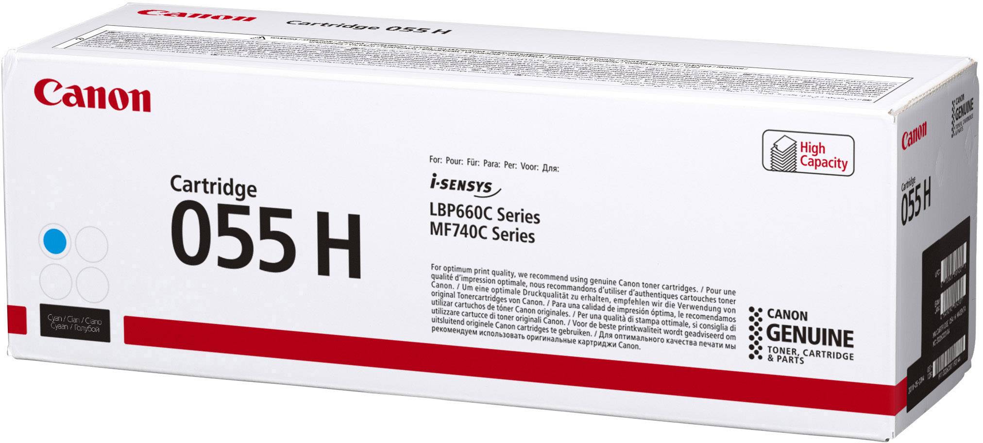 Druckerpatrone Canon 055 H, geeignet für i-Sensys LBP660C und MF740C Serien, hohe Kapazität für längere Druckleistung.