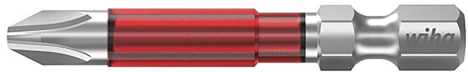 Ein Schraubendreher-Bit mit rotem Griff und silbernen Enden.
