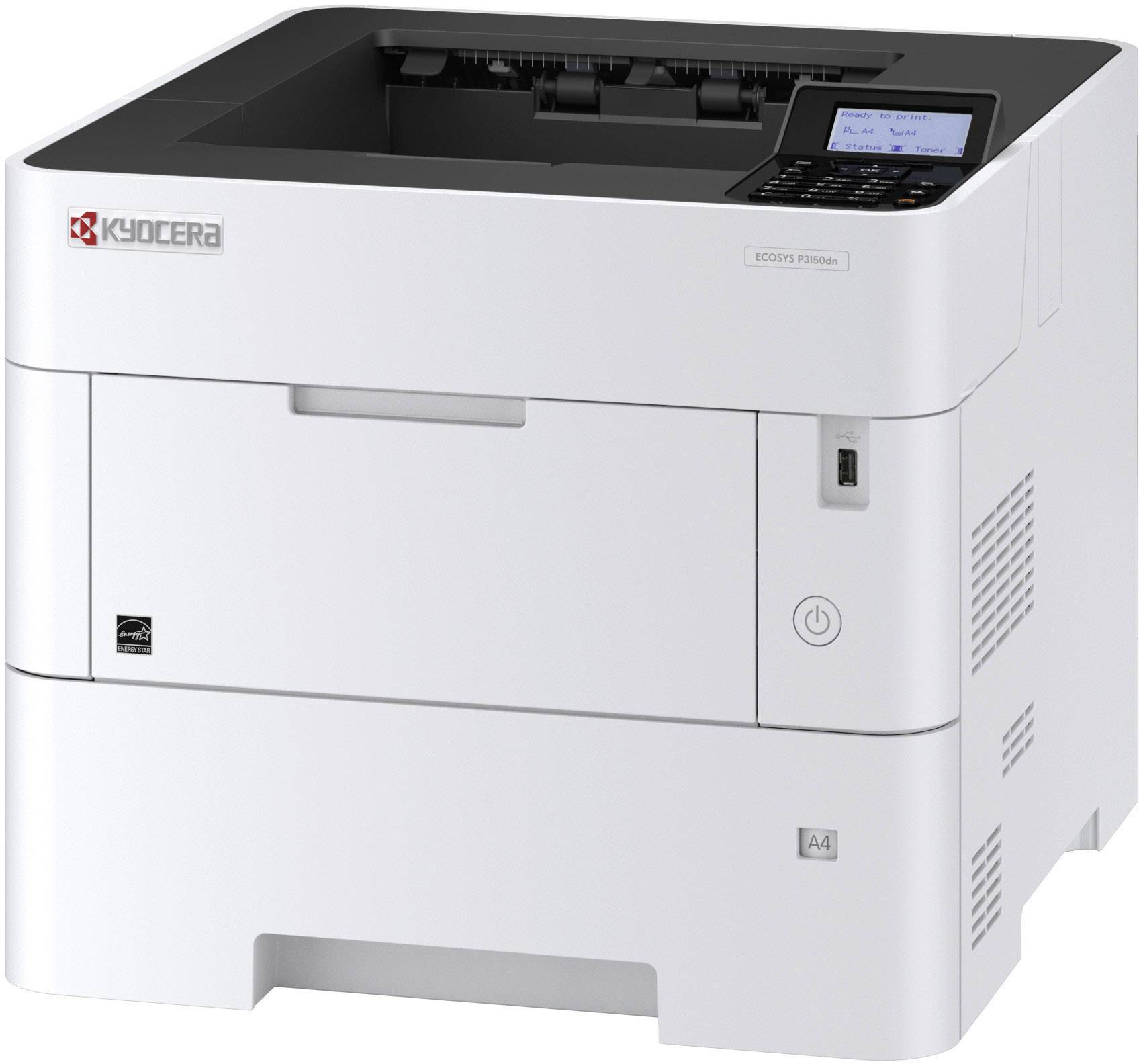 Kyocera ECOSYS P3150dn Schwarzweiß Laser Drucker A4 50 S./min 1200 x 1200 dpi LAN, Duplex