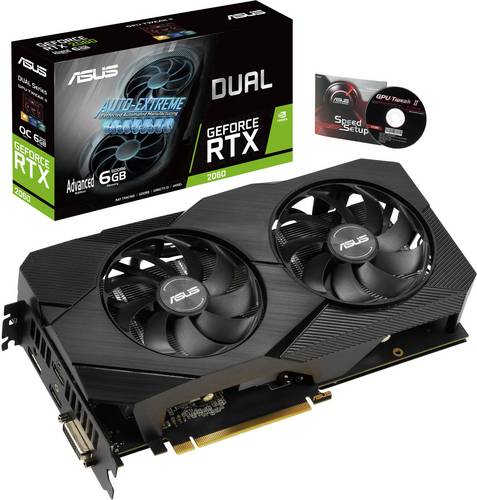 Asus Grafikkarte Nvidia GeForce RTX 2060 Dual Advanced 6GB GDDR6-RAM PCIe x16 HDMI®, DVI, DisplayPo