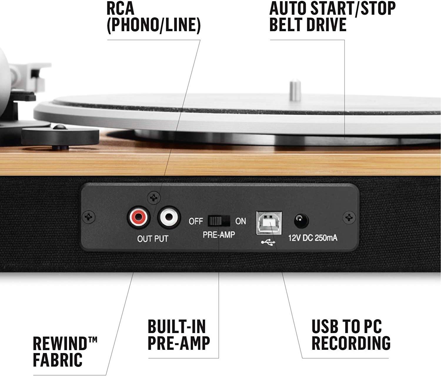 Marley Stir IT UP USB-Plattenspieler Riemenantrieb Bambus