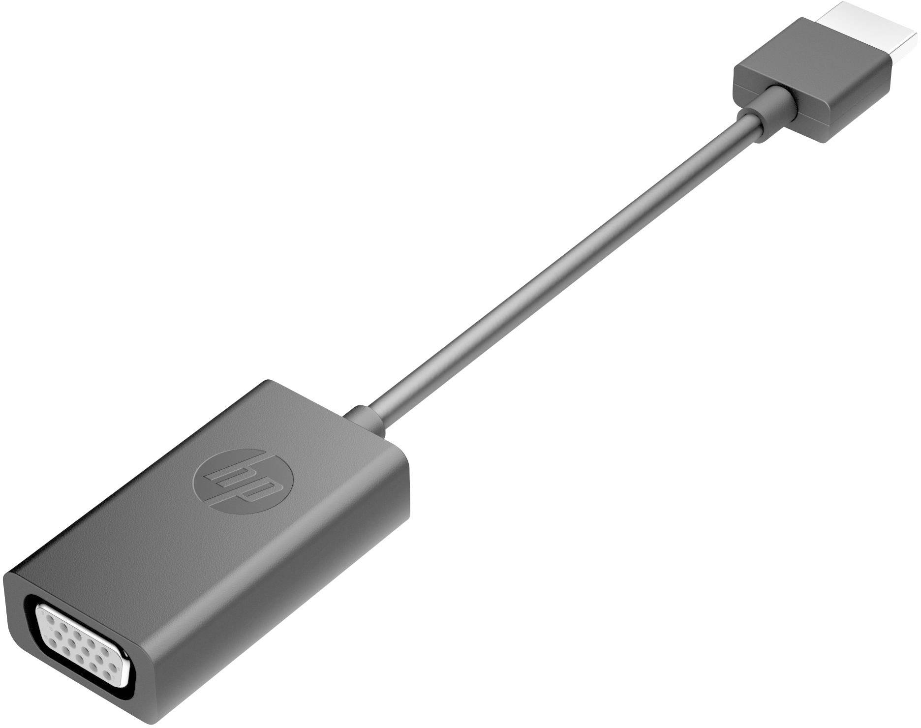Ein grauer Adapterkabel mit HDMI-Stecker auf der einen Seite und VGA-Buchse auf der anderen, zum Verbinden alter Monitore mit neuen Geräten.