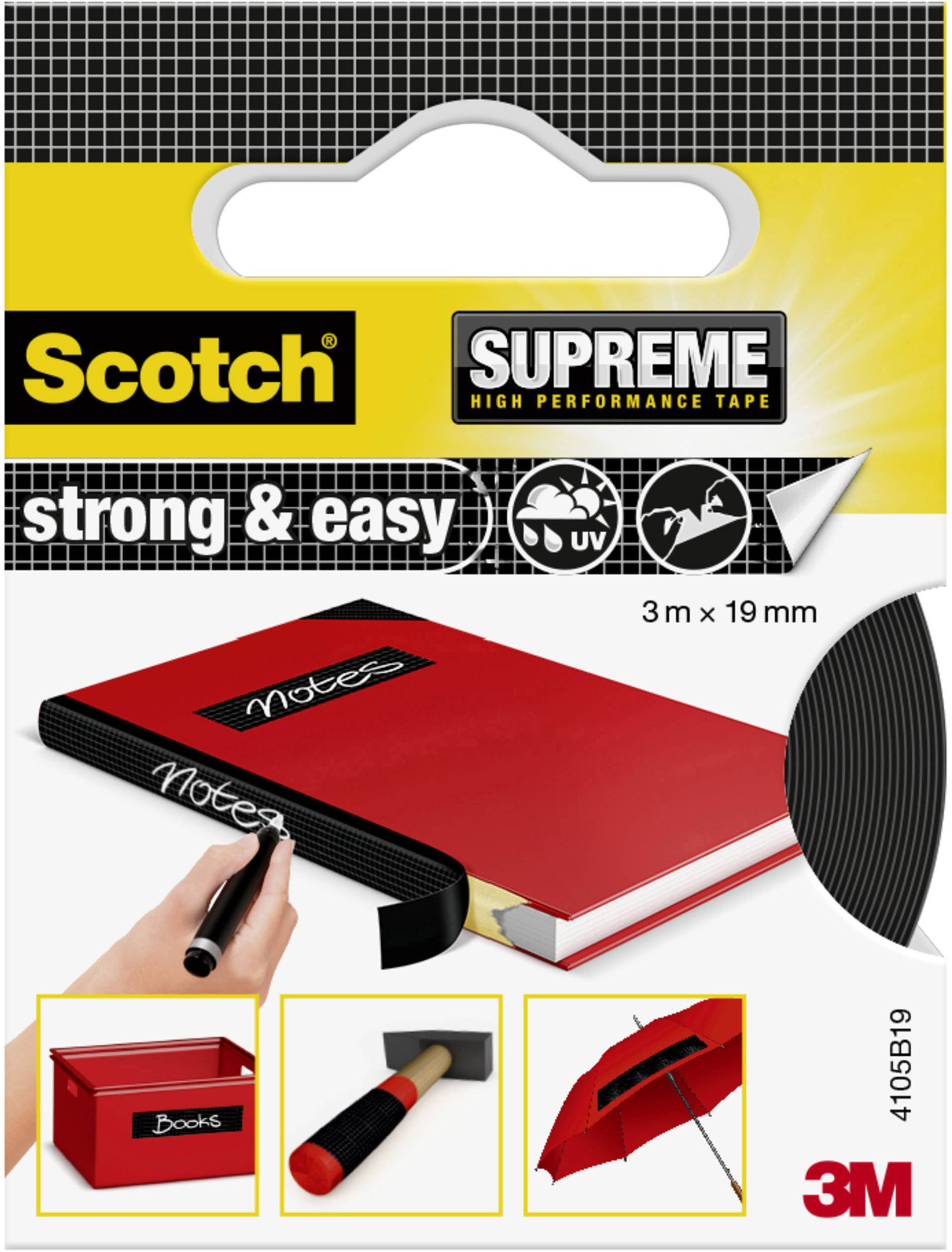 3M Strong & Easy 4105B19 Gewebeklebeband Scotch® Schwarz (L x B) 3m x 19mm 3m