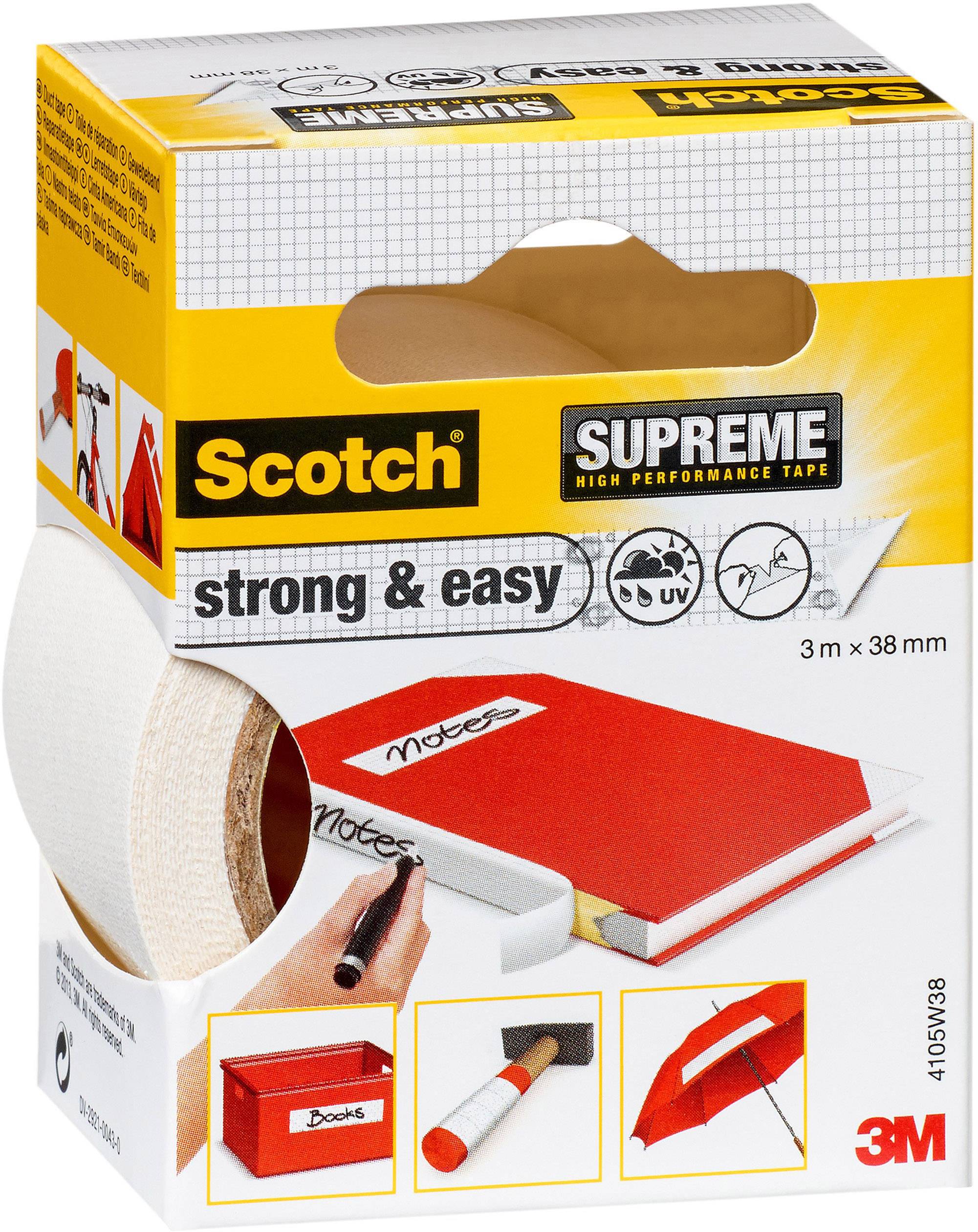 3M Strong & Easy 4105W38 Gewebeklebeband Scotch® Weiß (L x B) 3 m x 38 mm 1 St.