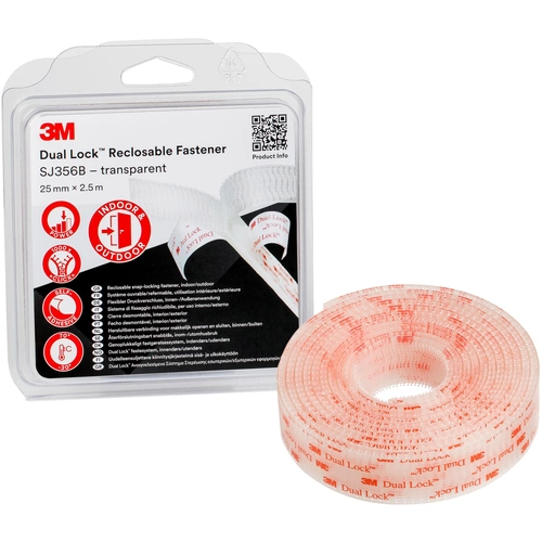 3M Dual Lock Klettband zum Aufkleben (L x B) 2.5 m x 25 mm Transparent 1 St. 3M Dual Lock Klettband zum Aufkleben (L x B) 2.5 m x 25 mm Transparent 1 St.