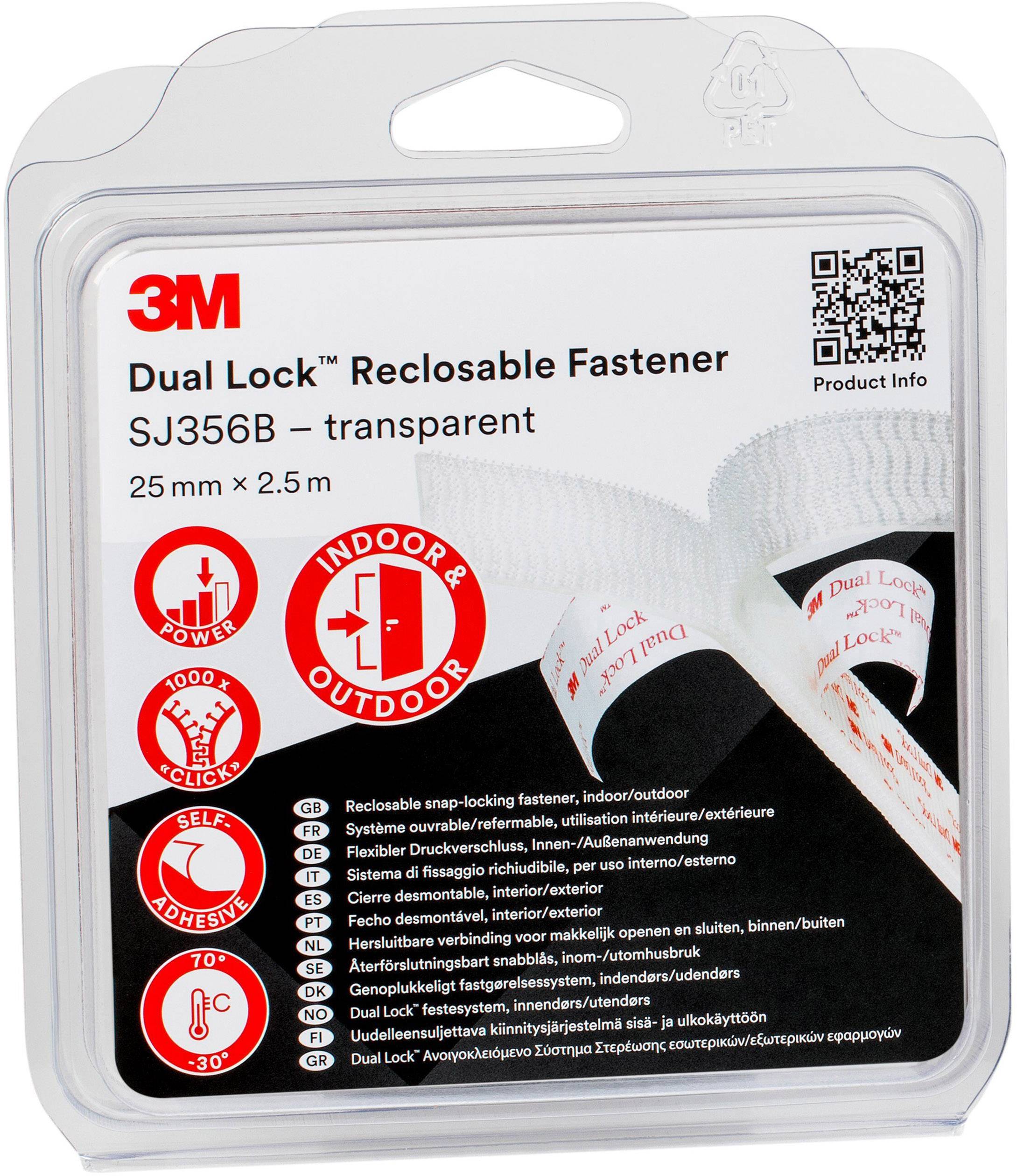 3M Dual Lock Klettband zum Aufkleben (L x B) 2.5m x 25mm Transparent 1St.