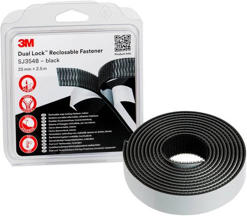 3M Dual Lock Klettband zum Aufkleben (L x B) 2.5 m x 25 mm Schwarz 1 St.