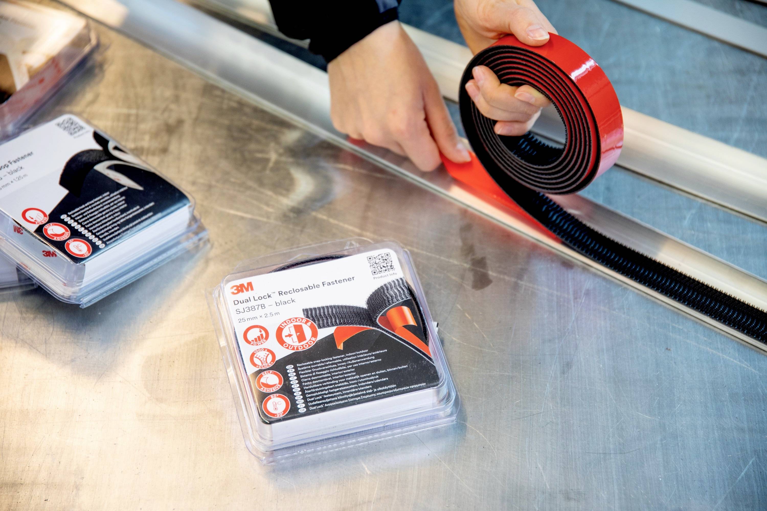 3M Dual Lock Klettband zum Aufkleben (L x B) 2.5m x 25mm Schwarz 1St.