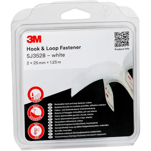 3M SJ352B Klettband zum Aufkleben (L x B) 1.25m x 25mm Weiß 1St. 3M SJ352B Klettband zum Aufkleben (L x B) 1.25m x 25mm Weiß 1St.